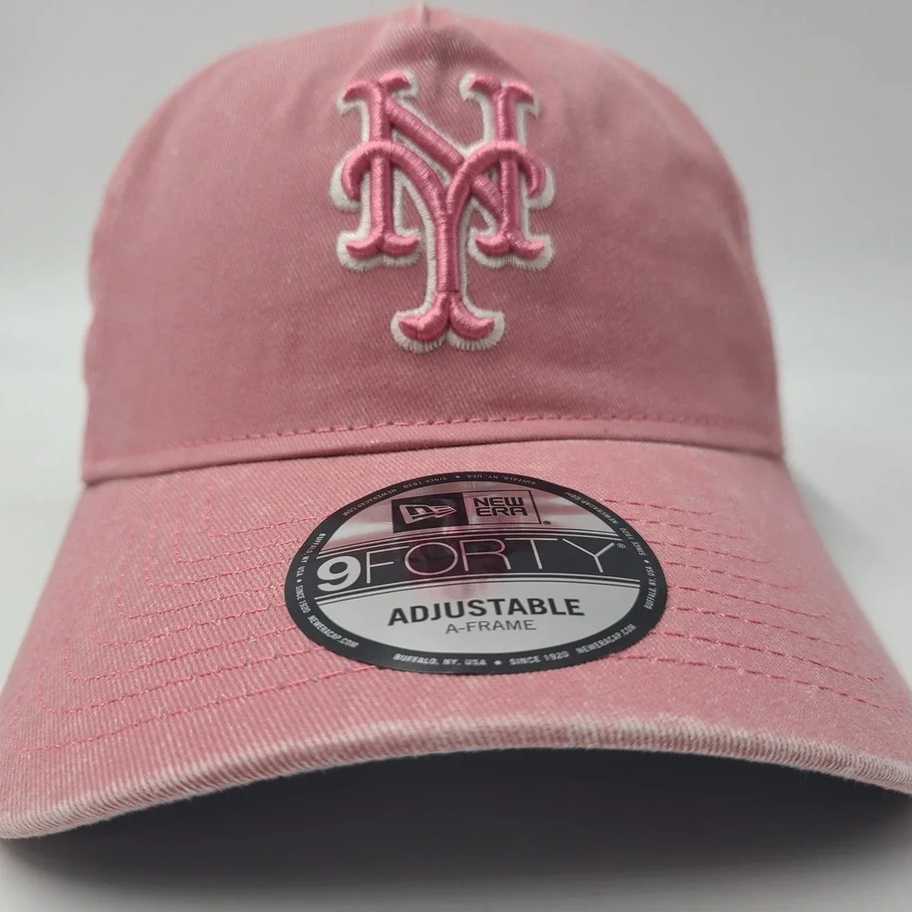 Women New York Mets Hat Snapback New Era 9Forty Pink White MLB Baseball A-Frame